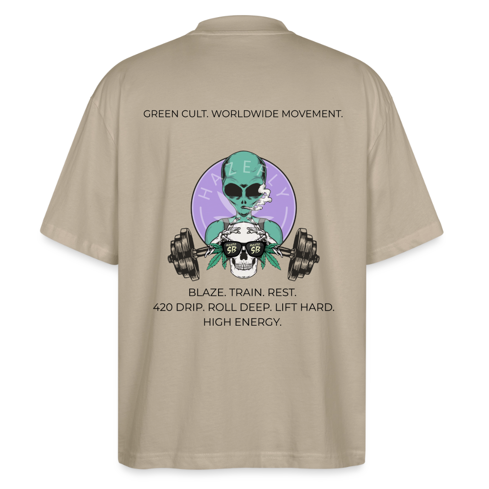 GREEN CULT Oversized Unisex Bio T-Shirt - Steingrau