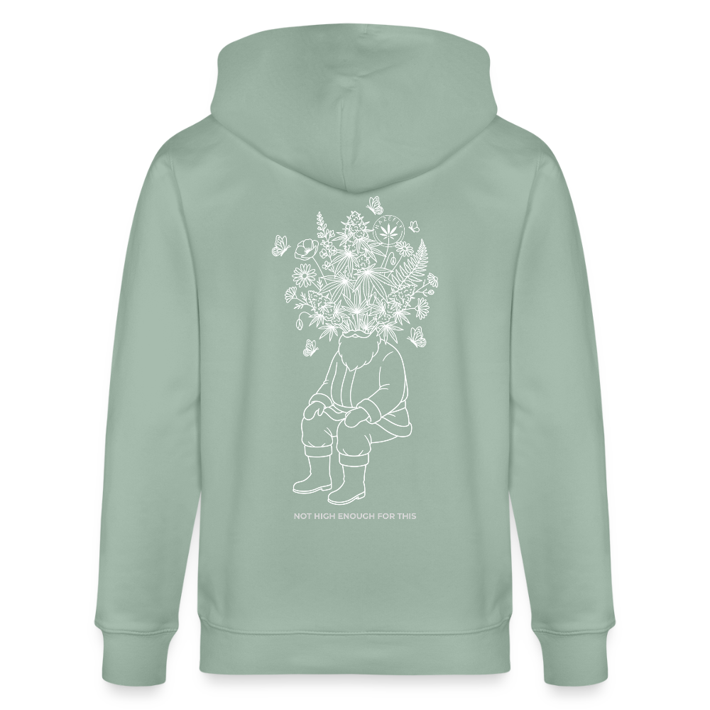 NOT HIGH ENOUGH Unisex Bio-Kapuzenjacke - Helles Graugrün