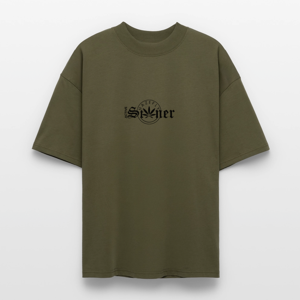 ACTIVE STONER Oversized Unisex Bio T-Shirt - Khaki
