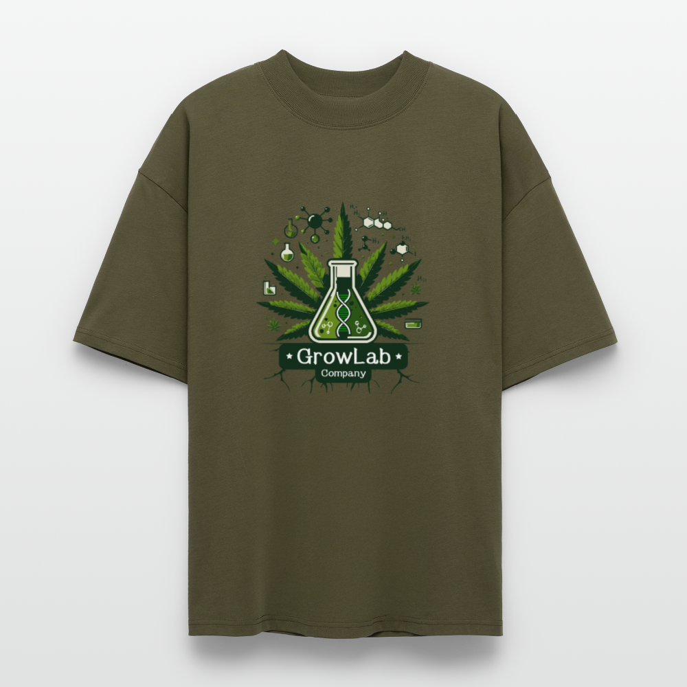 GLOW GARDEN WITH GROWLAB Oversized Unisex Bio T-Shirt - Khaki