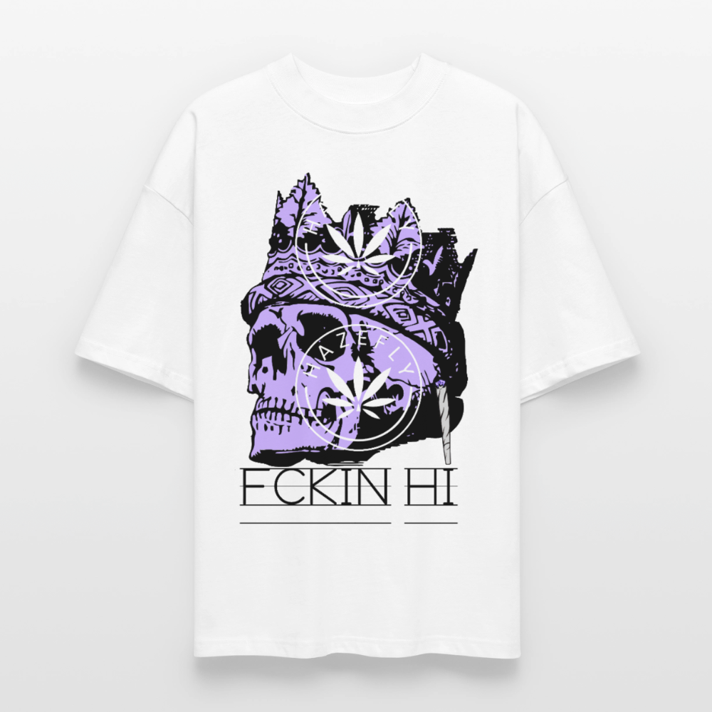 420 SKULL Oversized Unisex Bio T-Shirt - Weiß