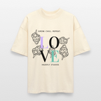 GROW. CHILL. REPEAT. Oversized Unisex Bio T-Shirt - Weißgrau