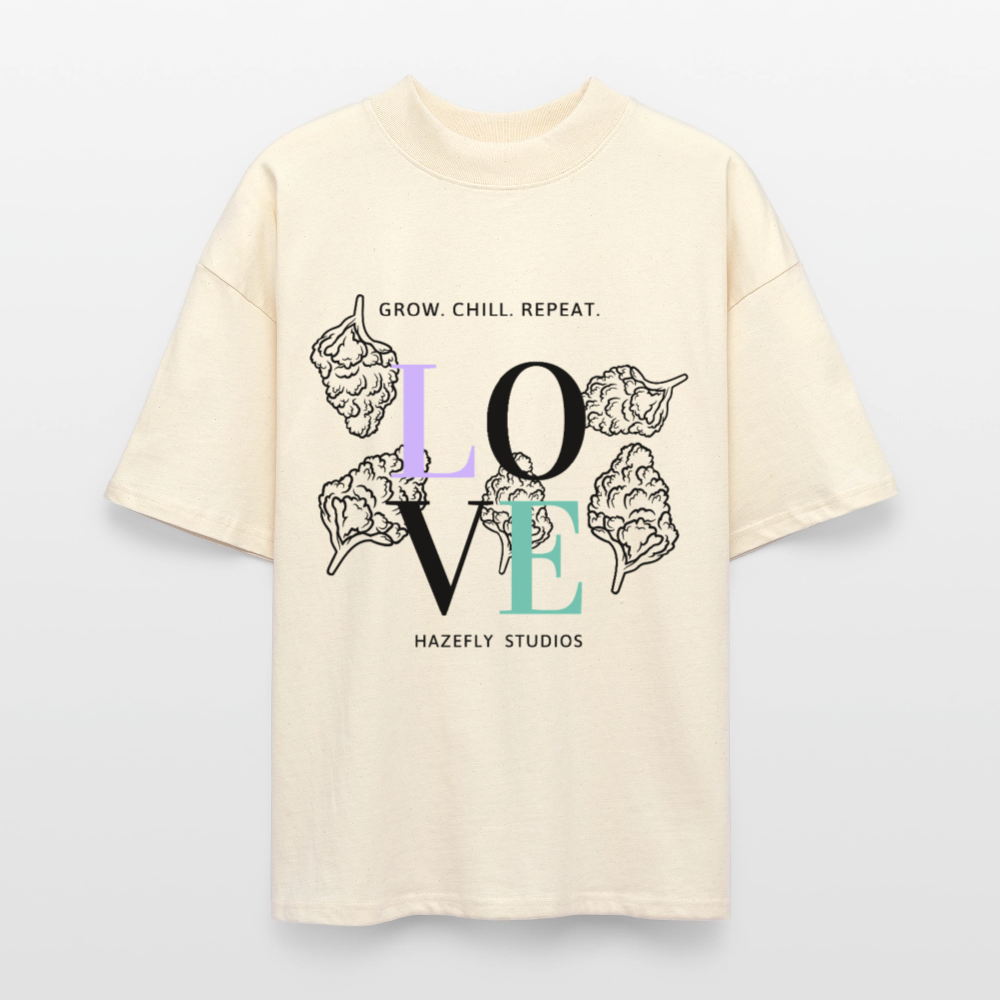 GROW. CHILL. REPEAT. Oversized Unisex Bio T-Shirt - Weißgrau