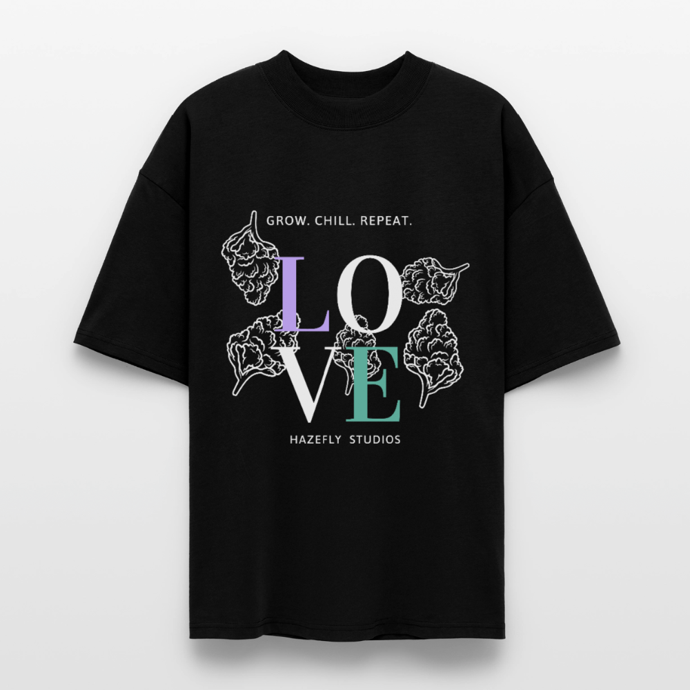 GROW. CHILL. REPEAT. Oversized Unisex Bio T-Shirt - Schwarz