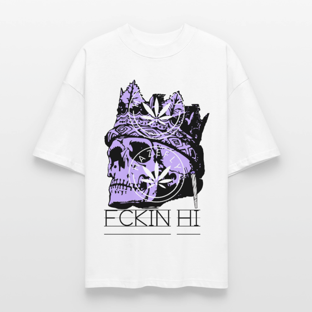 420 SKULL Oversized Unisex Bio T-Shirt - Weiß