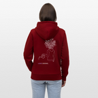LOVE GROWS I Unisex Bio-Kapuzenjacke - Burgunderrot