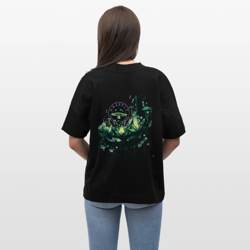 GLOW GARDEN Oversized Unisex Bio T-Shirt - Schwarz