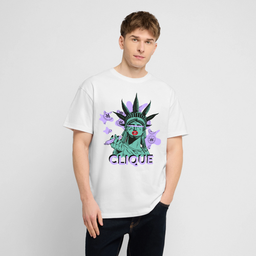 420 CLIQUE Oversized Unisex Bio T-Shirt - Weiß