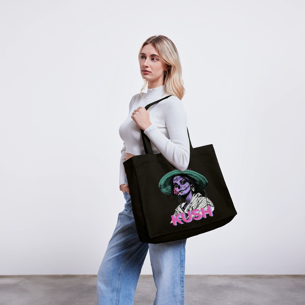 LA CATRINA KUSH recycelter Shopping Bag - Schwarz