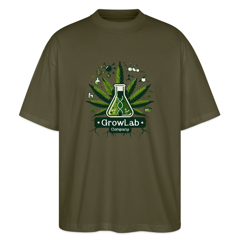 GLOW GARDEN WITH GROWLAB Oversized Unisex Bio T-Shirt - Khaki