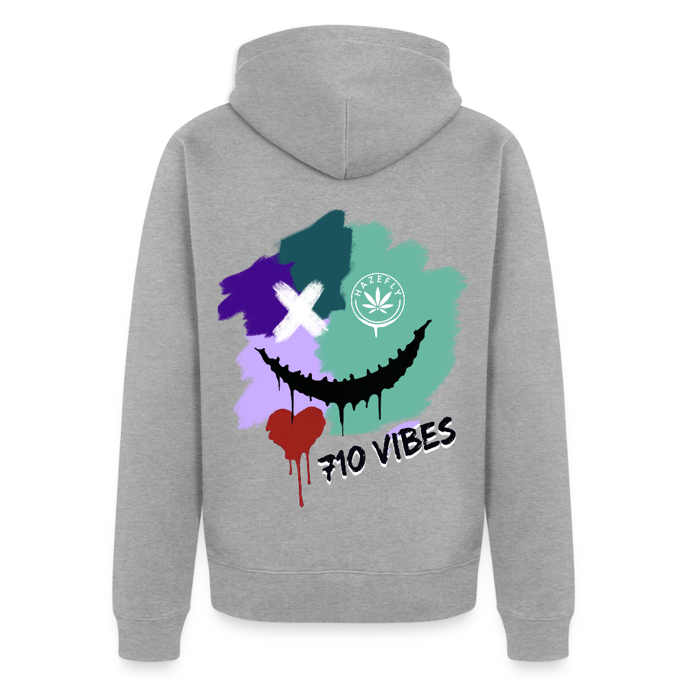 710 VIBES Unisex Premium Kapuzenjacke - Grau meliert