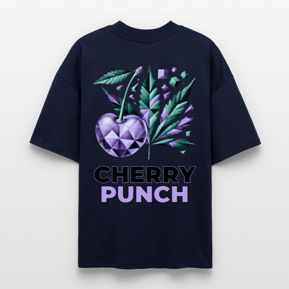 CHERRY PUNCH Oversized Unisex Bio T-Shirt - Navy