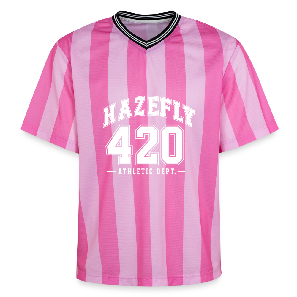 ATHLETIC DEPT Mesh T-Shirt - Rosa/Rosa Streifen