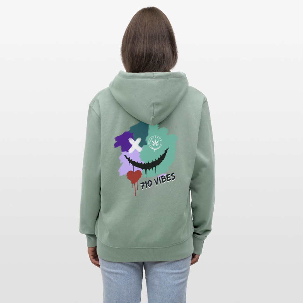 710 VIBES Unisex Bio-Kapuzenjacke - Helles Graugrün