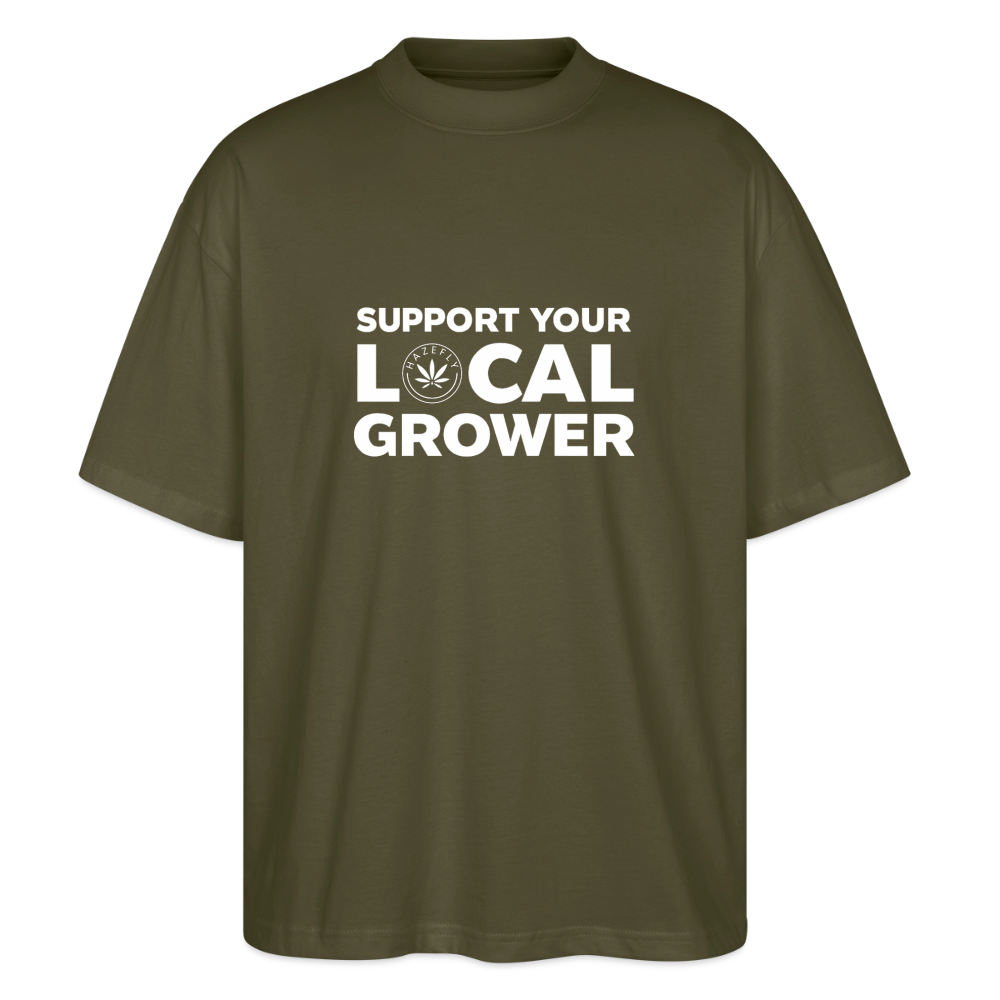 LOCAL GROWER Oversized Unisex Bio T-Shirt - Khaki