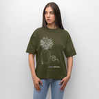 LOVE GROWS II Oversized Unisex Bio T-Shirt - Khaki