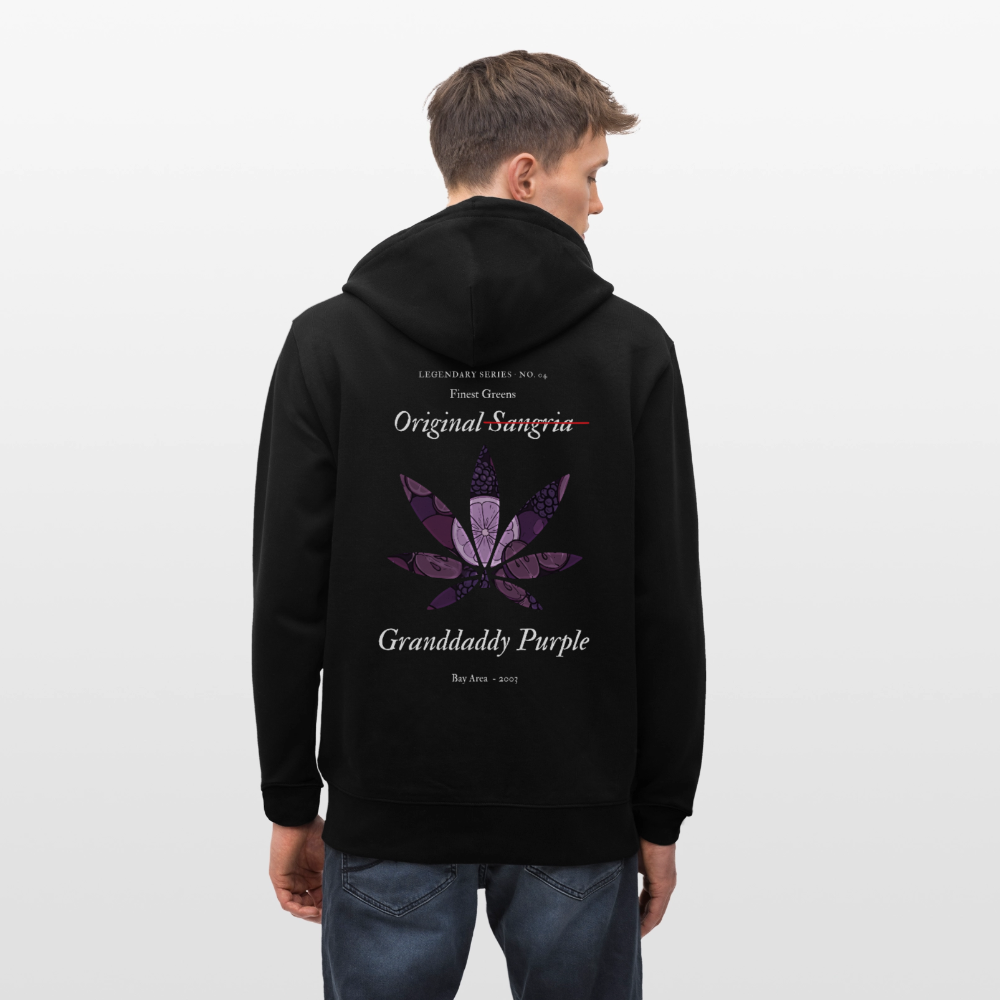 TRUE GRAPE Unisex Bio-Kapuzenjacke - Schwarz