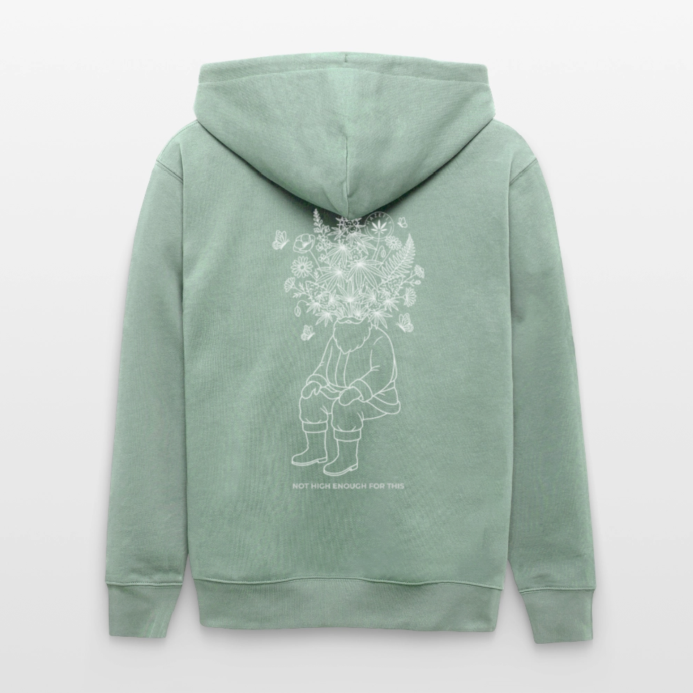 NOT HIGH ENOUGH Unisex Bio-Kapuzenjacke - Helles Graugrün