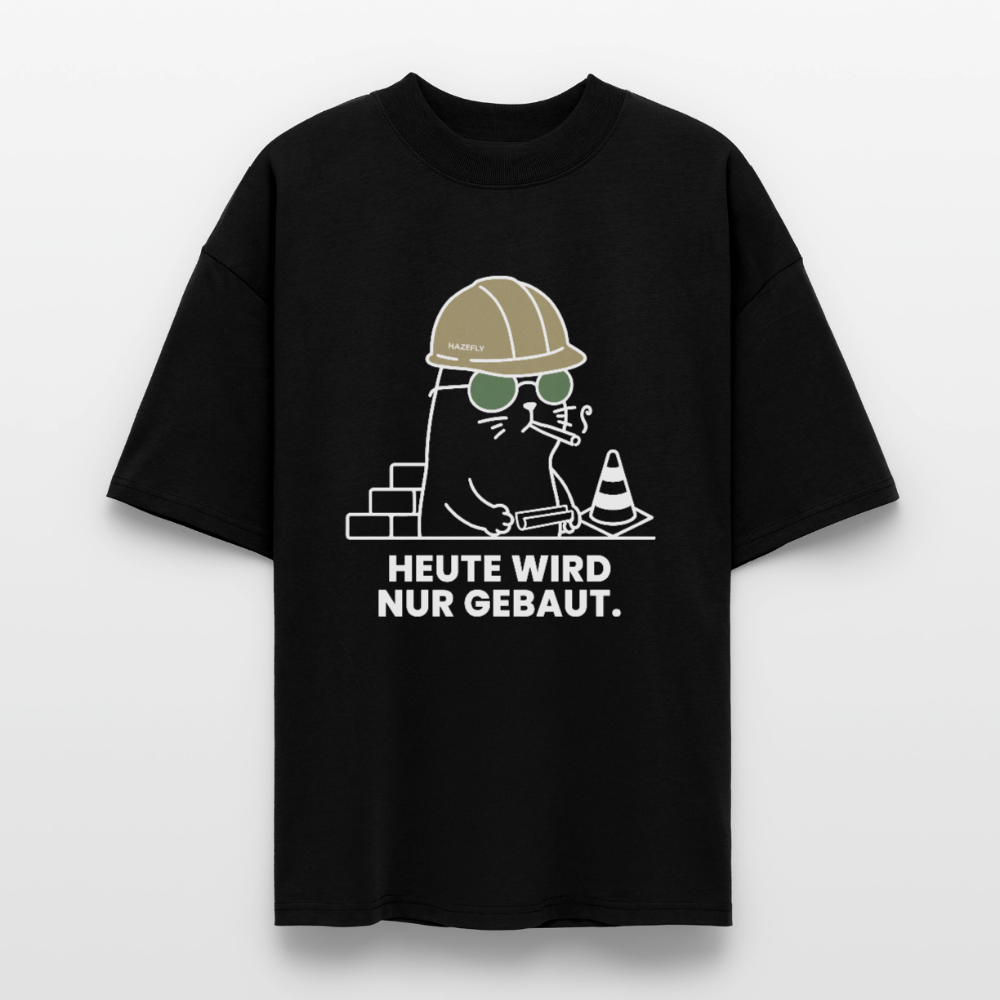 NUR GEBAUT Unisex Oversized Bio-T-Shirt - Schwarz