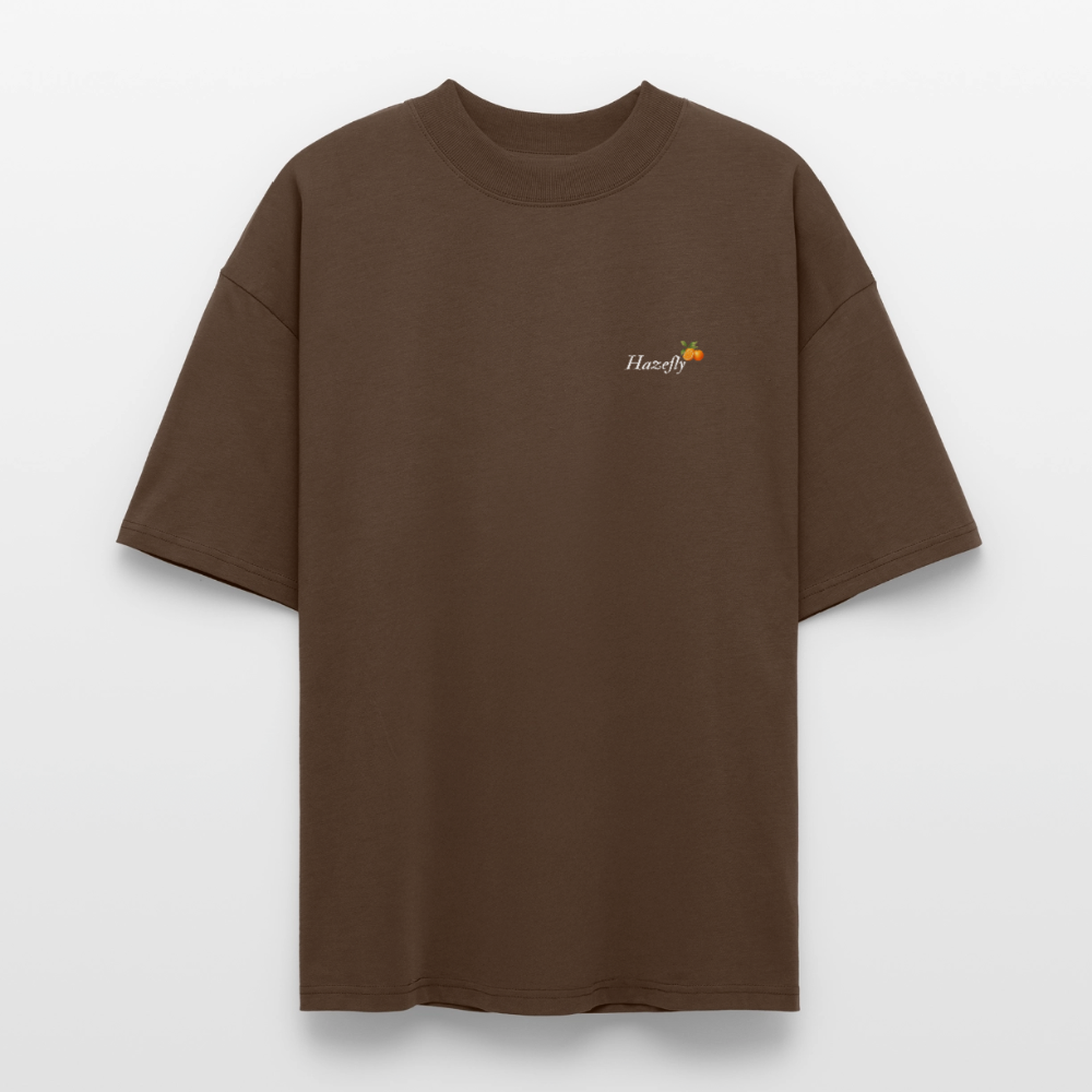 TRUE ORANGE Oversized Unisex Bio T-Shirt - Dunkelbraun