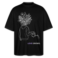 LOVE GROWS II Oversized Unisex Bio T-Shirt - Schwarz
