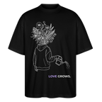 LOVE GROWS II Oversized Unisex Bio T-Shirt - Schwarz