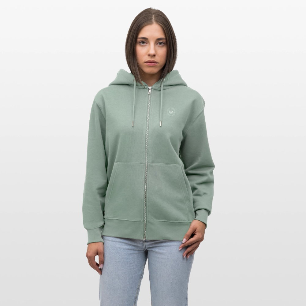 WHITE WIDOW Unisex Bio-Kapuzenjacke - Helles Graugrün