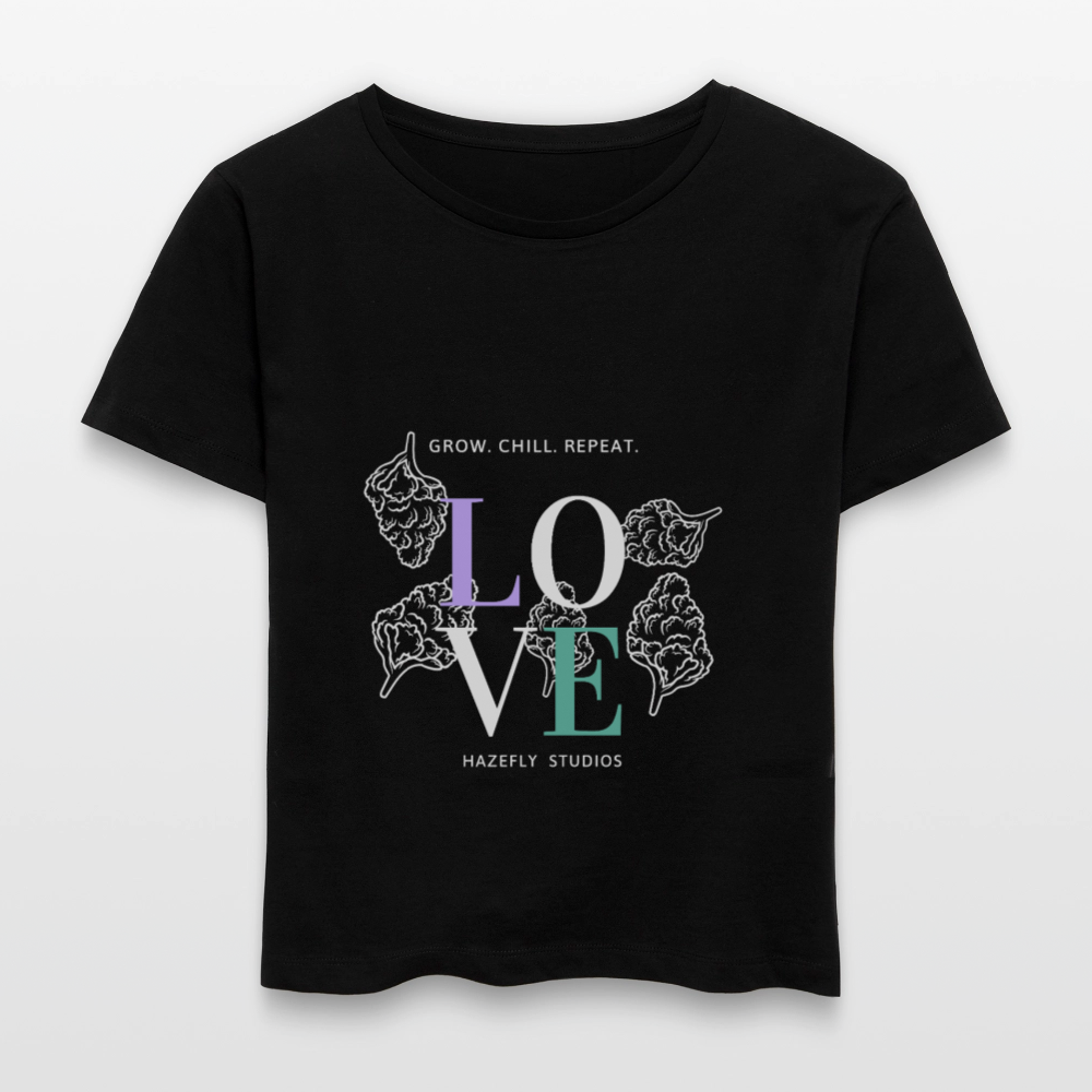 GROW. CHILL. REPEAT. Relaxed Frauen Bio-T-Shirt - Schwarz