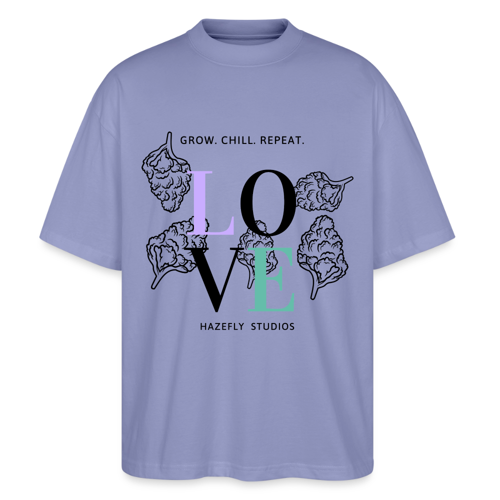 GROW. CHILL. REPEAT. Oversized Unisex Bio T-Shirt - Violett