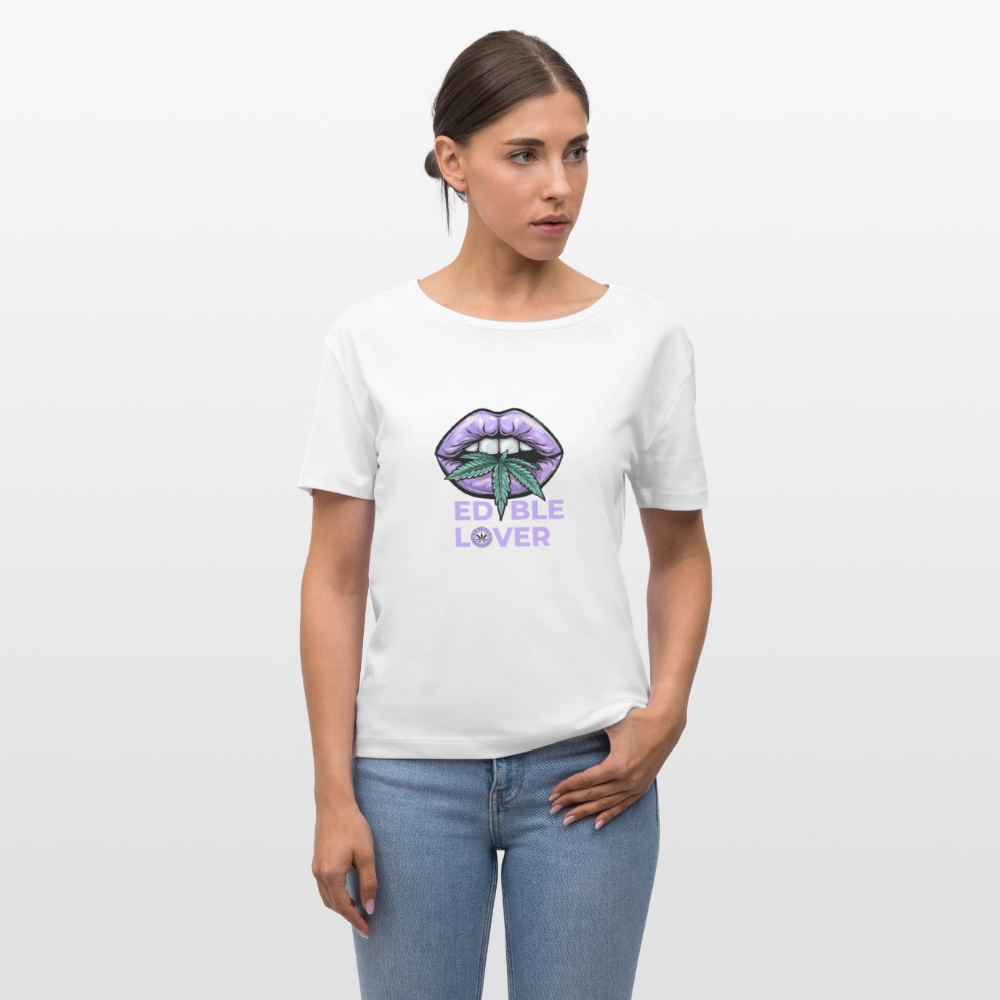 EDIBLE LOVER Relaxed Frauen Bio-T-Shirt - Weiß