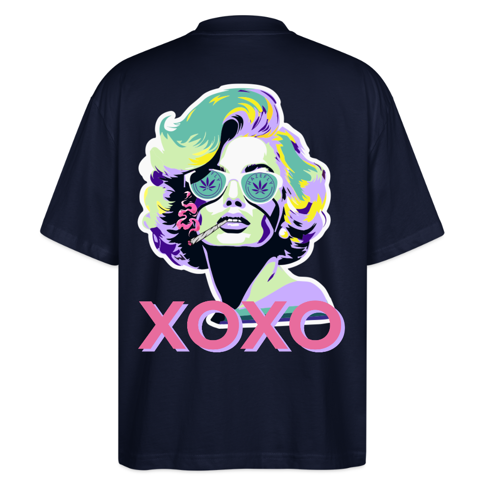 MARYLIN XOXO Oversized Unisex Bio T-Shirt - Navy