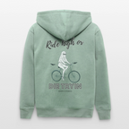 RIDE HIGH Unisex Bio-Kapuzenjacke - Helles Graugrün