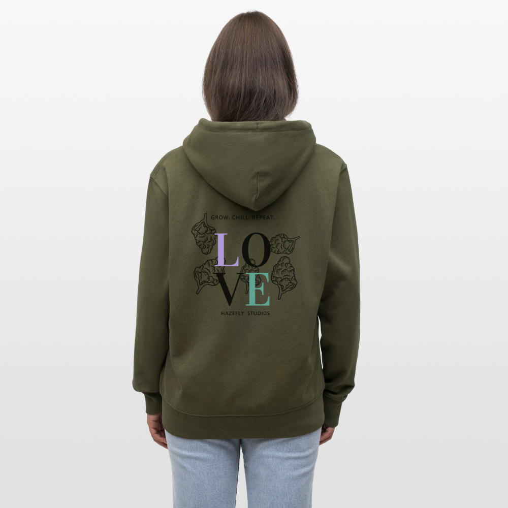 GROW. CHILL. REPEAT. Unisex Bio-Kapuzenjacke - Khaki