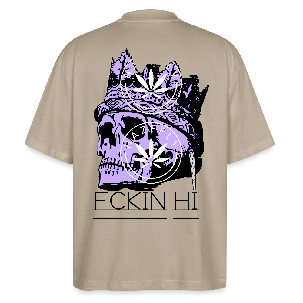 420 SKULL Oversized Unisex Bio T-Shirt - Steingrau