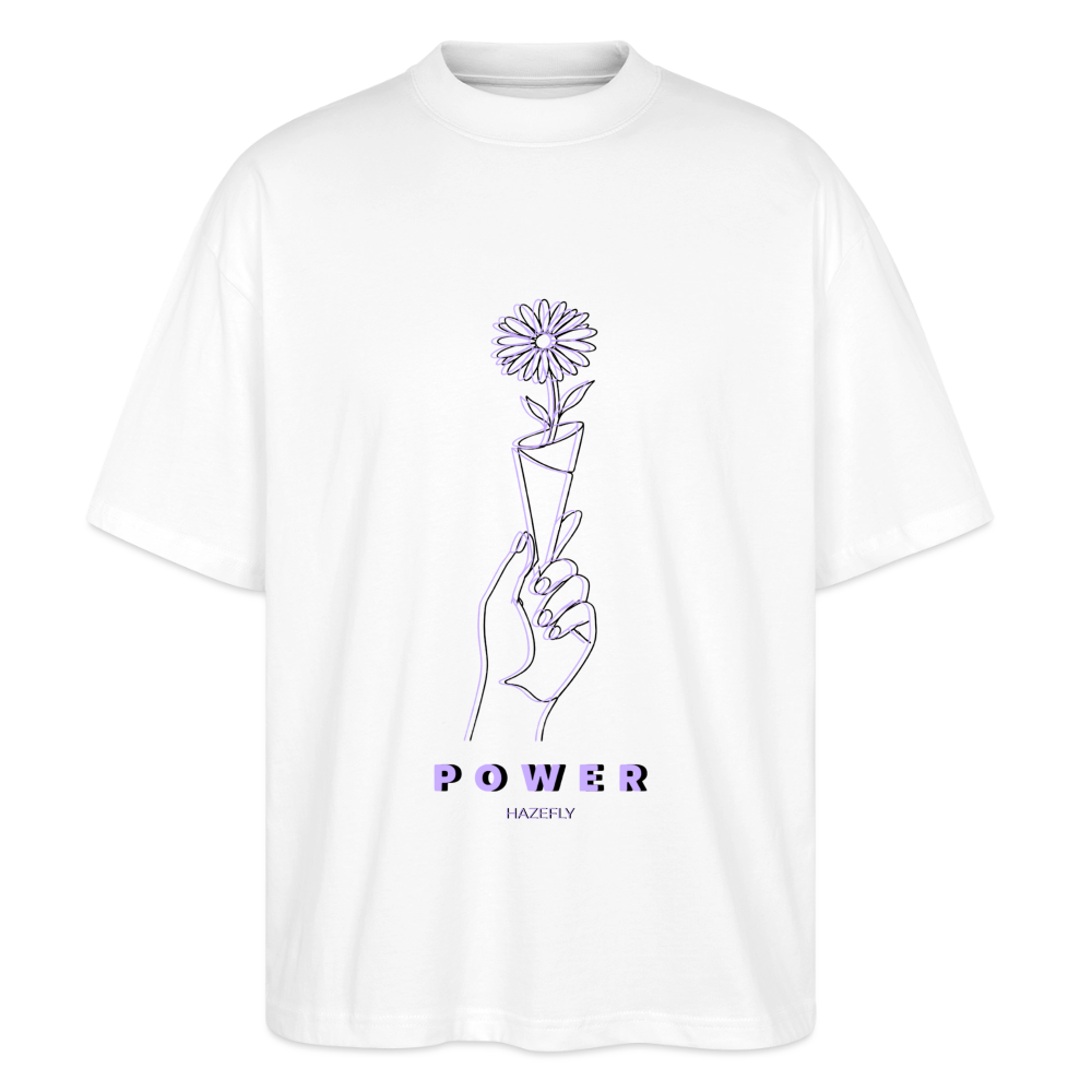 BLOOM POWER Oversized Unisex Bio T-Shirt - Weiß