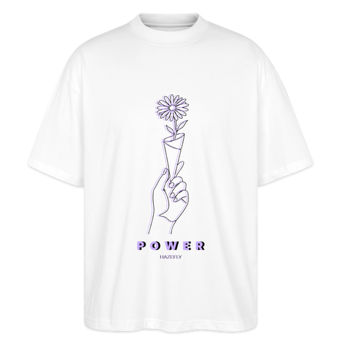 BLOOM POWER Oversized Unisex Bio T-Shirt - Weiß