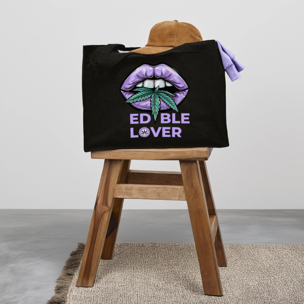 EDIBLE LOVER recycelter Shopping Bag - Schwarz