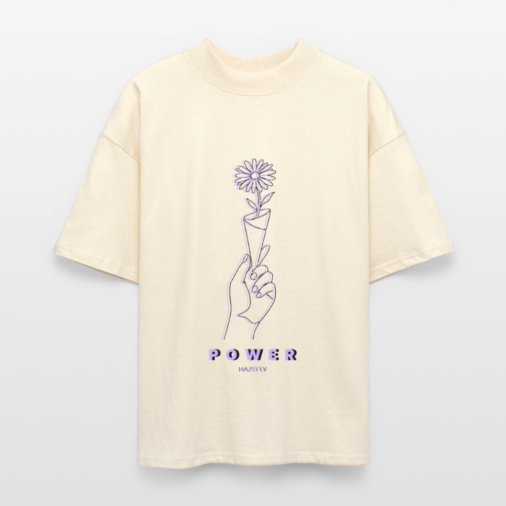 BLOOM POWER Oversized Unisex Bio T-Shirt - Natur