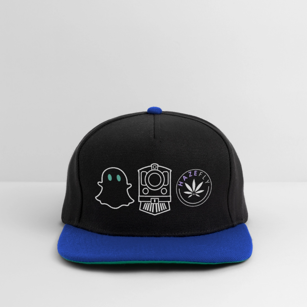 GHOST TRAIN Snapback Cap - Schwarz/Königsblau
