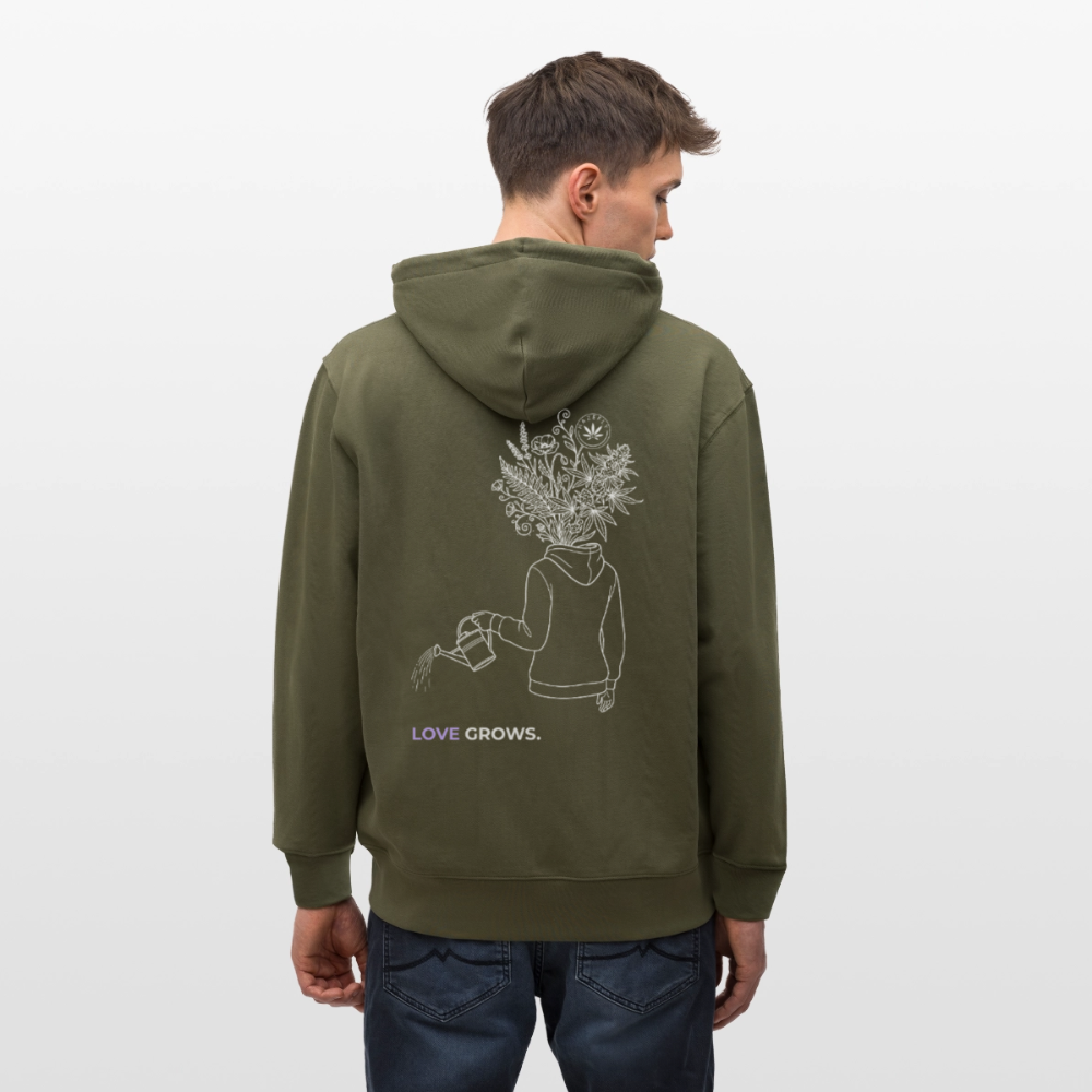 LOVE GROWS I Unisex Bio-Kapuzenjacke - Khaki
