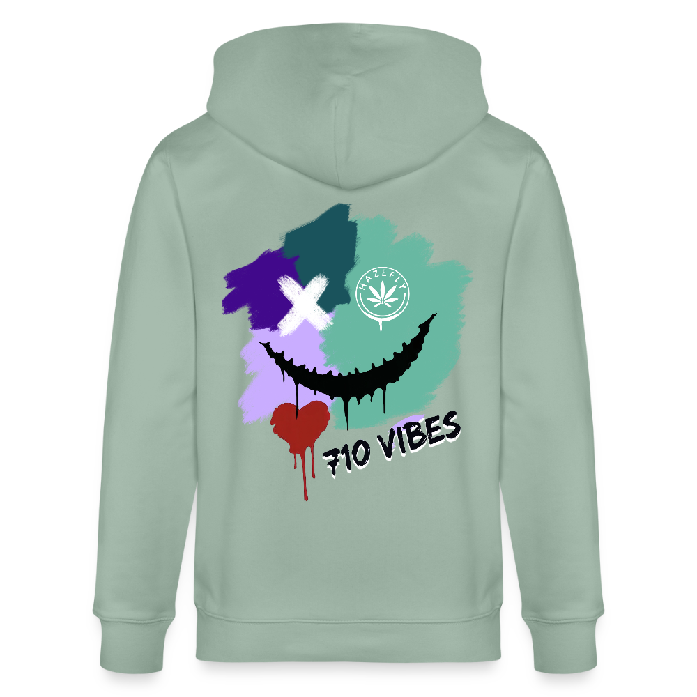 710 VIBES Unisex Bio-Kapuzenjacke - Helles Graugrün