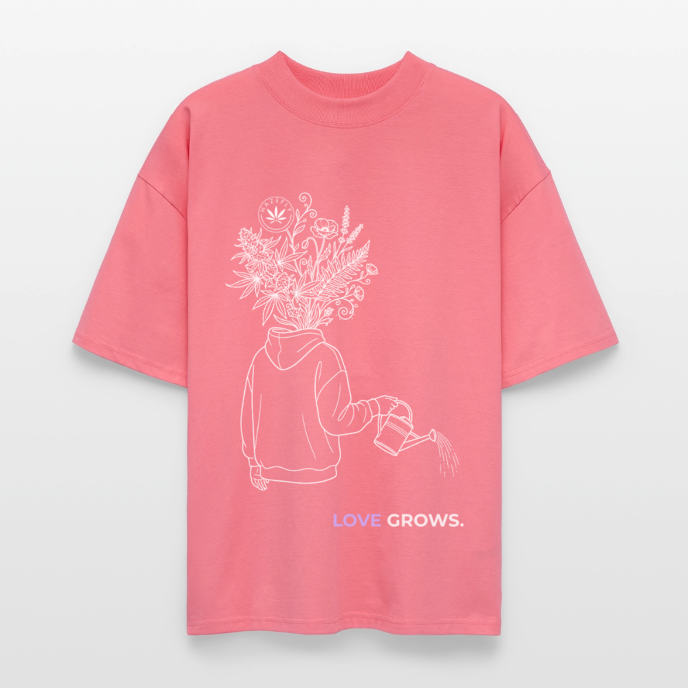 LOVE GROWS II Oversized Unisex Bio T-Shirt - Pink 