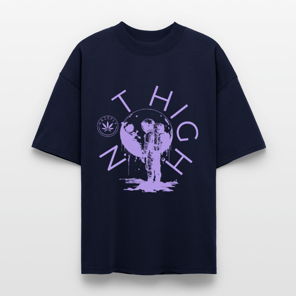 NOT HIGH Oversized Unisex Bio T-Shirt - Navy