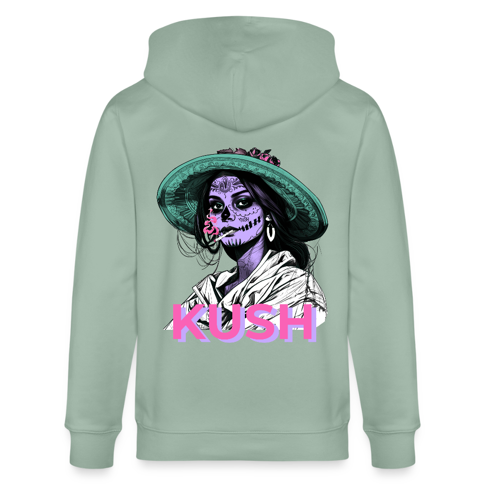 LA CATRINA KUSH Unisex Bio-Kapuzenjacke - Helles Graugrün