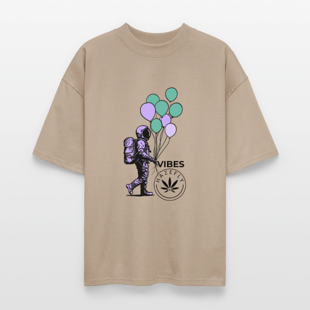 GALACTIC JOURNEY Oversized Unisex Bio T-Shirt - Steingrau