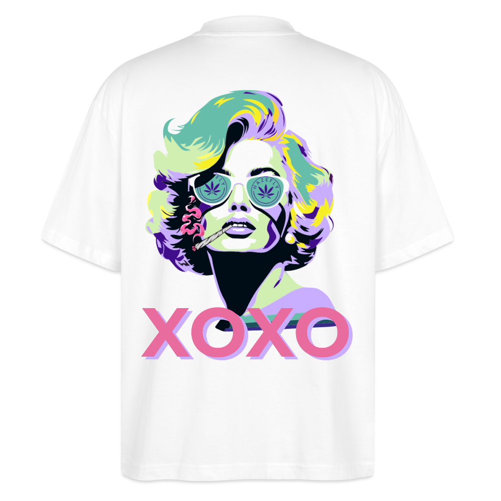 MARYLIN XOXO Oversized Unisex Bio T-Shirt - Weiß