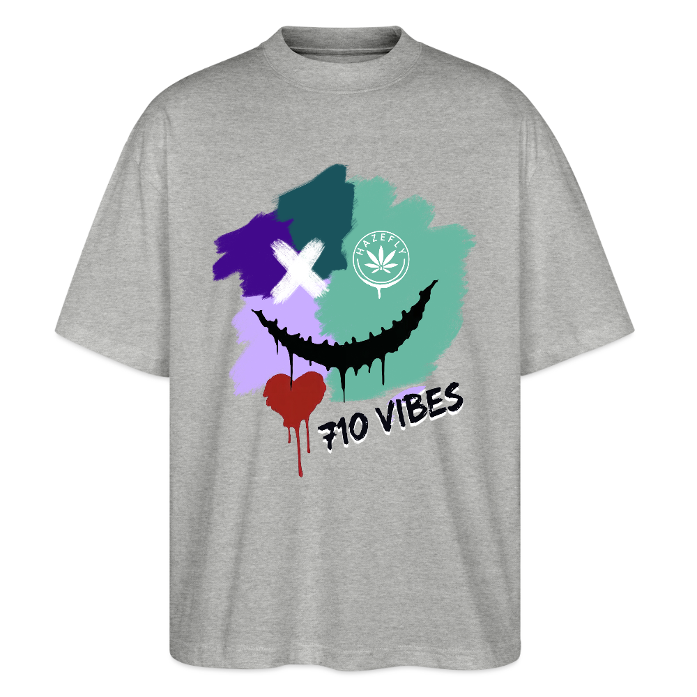710 VIBES Oversized Unisex Bio T-Shirt - Grau meliert