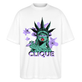 420 CLIQUE Oversized Unisex Bio T-Shirt - Weiß