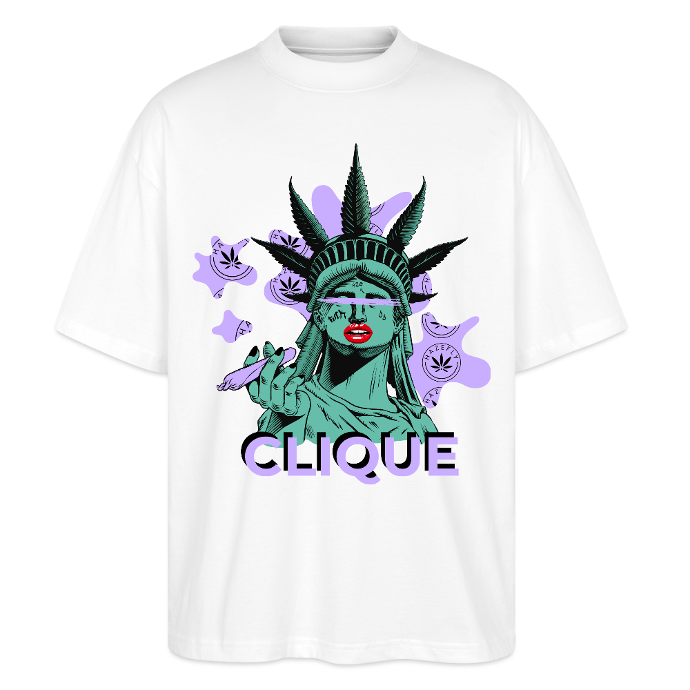 420 CLIQUE Oversized Unisex Bio T-Shirt - Weiß