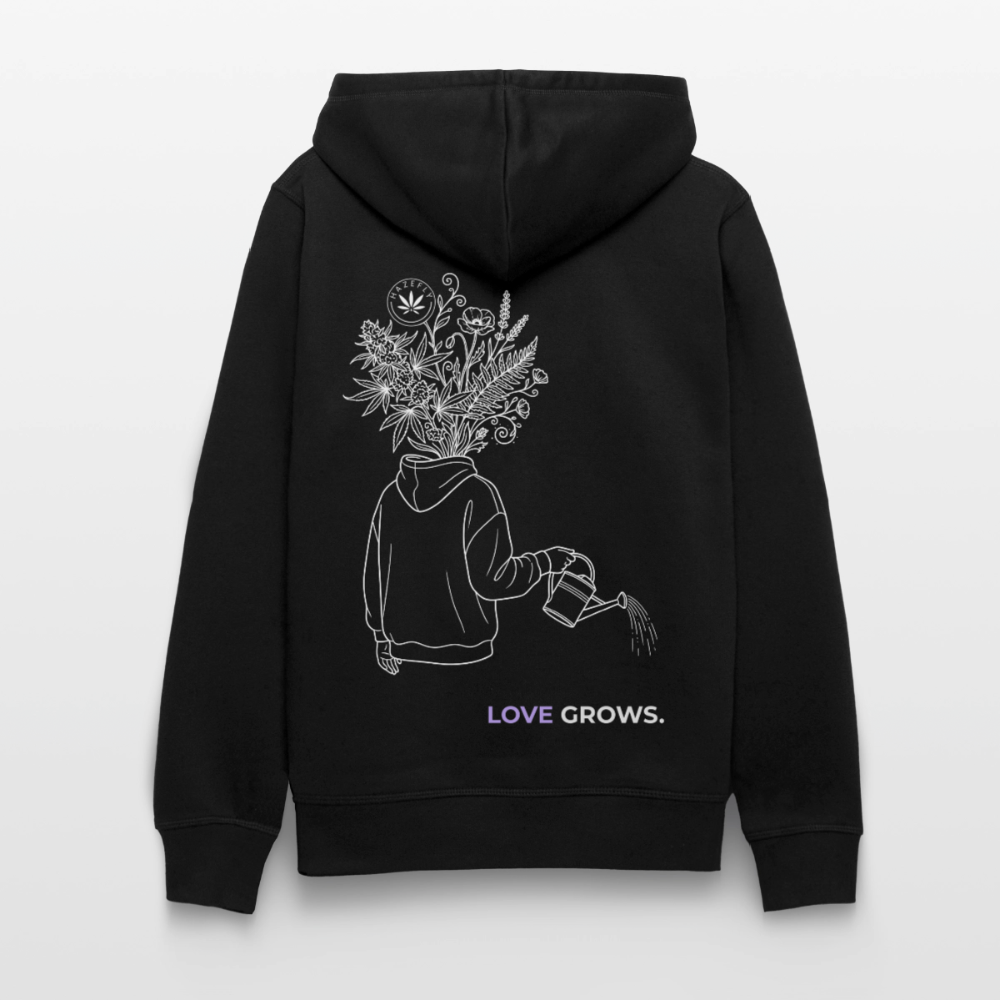 LOVE GROWS II Unisex Bio-Hoodie - Schwarz